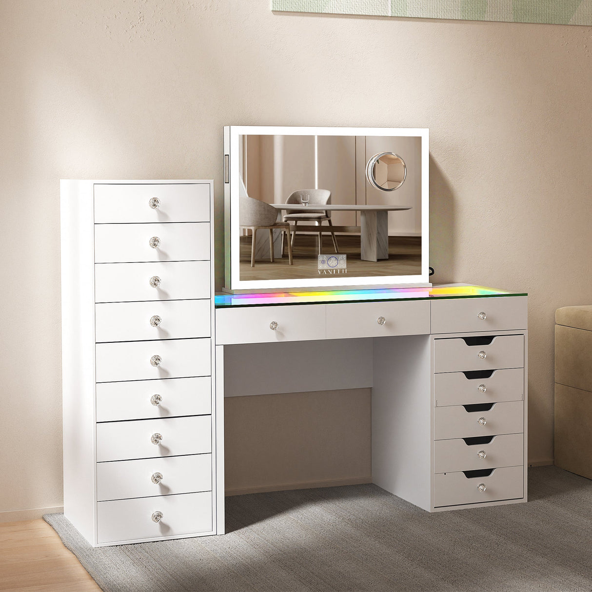 Hollywood Vanity Mirror with Led Light Strip