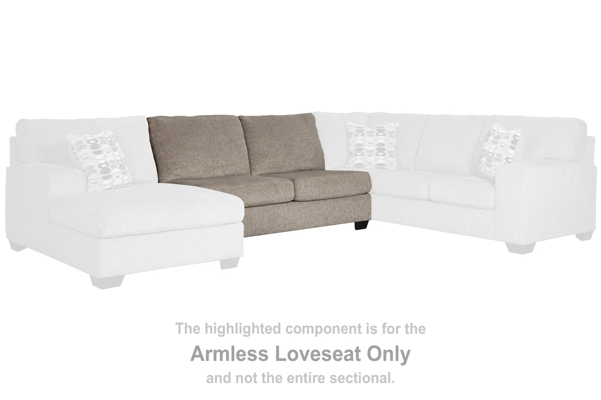 Ballinasloe Platinum Armless Loveseat
