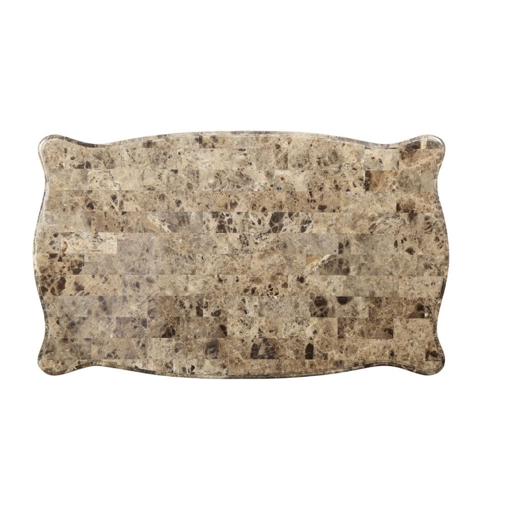 Shalisa Marble Top & Walnut Finish Coffee Table