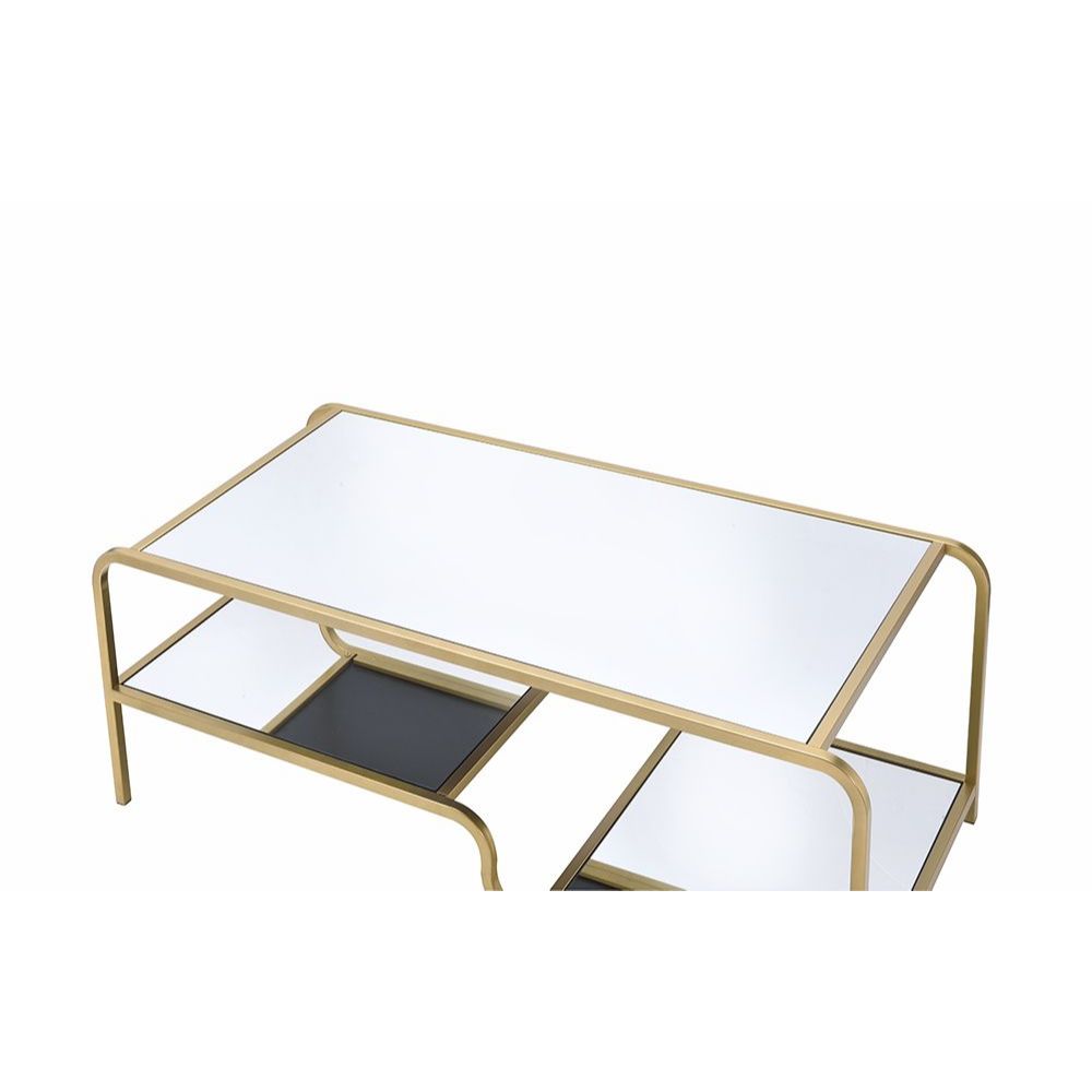 Astrid Mirrored & Gold Finish Coffee Table
