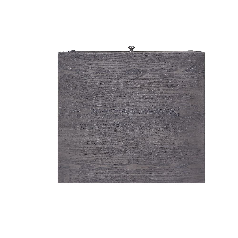Iban Gray Oak & Chrome Finish End Table