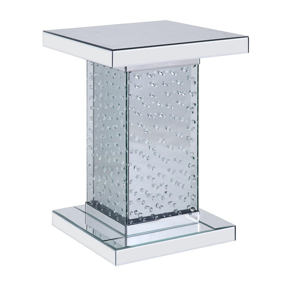 Nysa Mirrored & Faux Crystals End Table