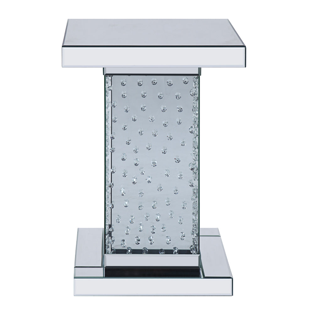 Nysa Mirrored & Faux Crystals End Table