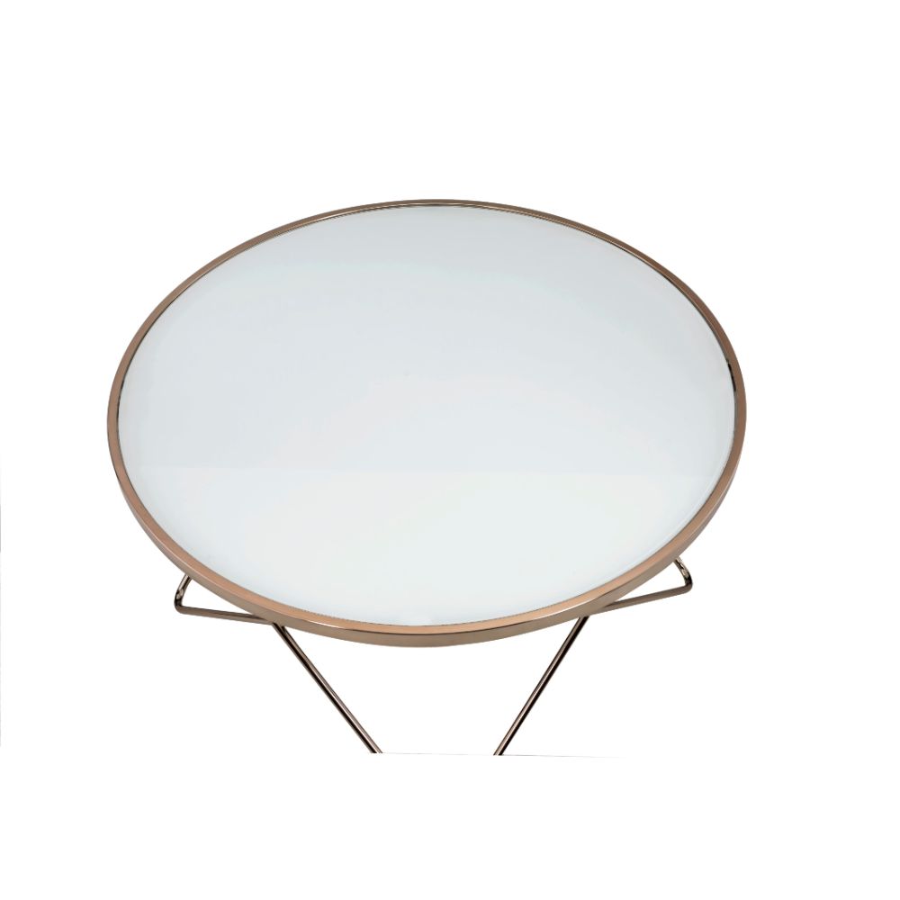 Valora Frosted Glass Top & Champagne Finish Coffee Table
