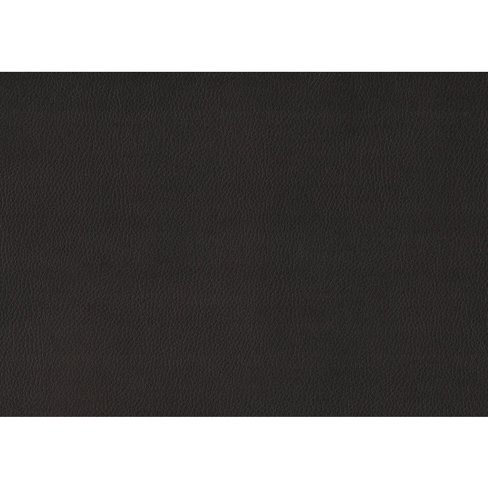 Aram Dark Brown Faux Leather Double Reclining Sofa with Center Drop-Down Cup Holders, Receptacles, Hidden Drawer and USB Ports