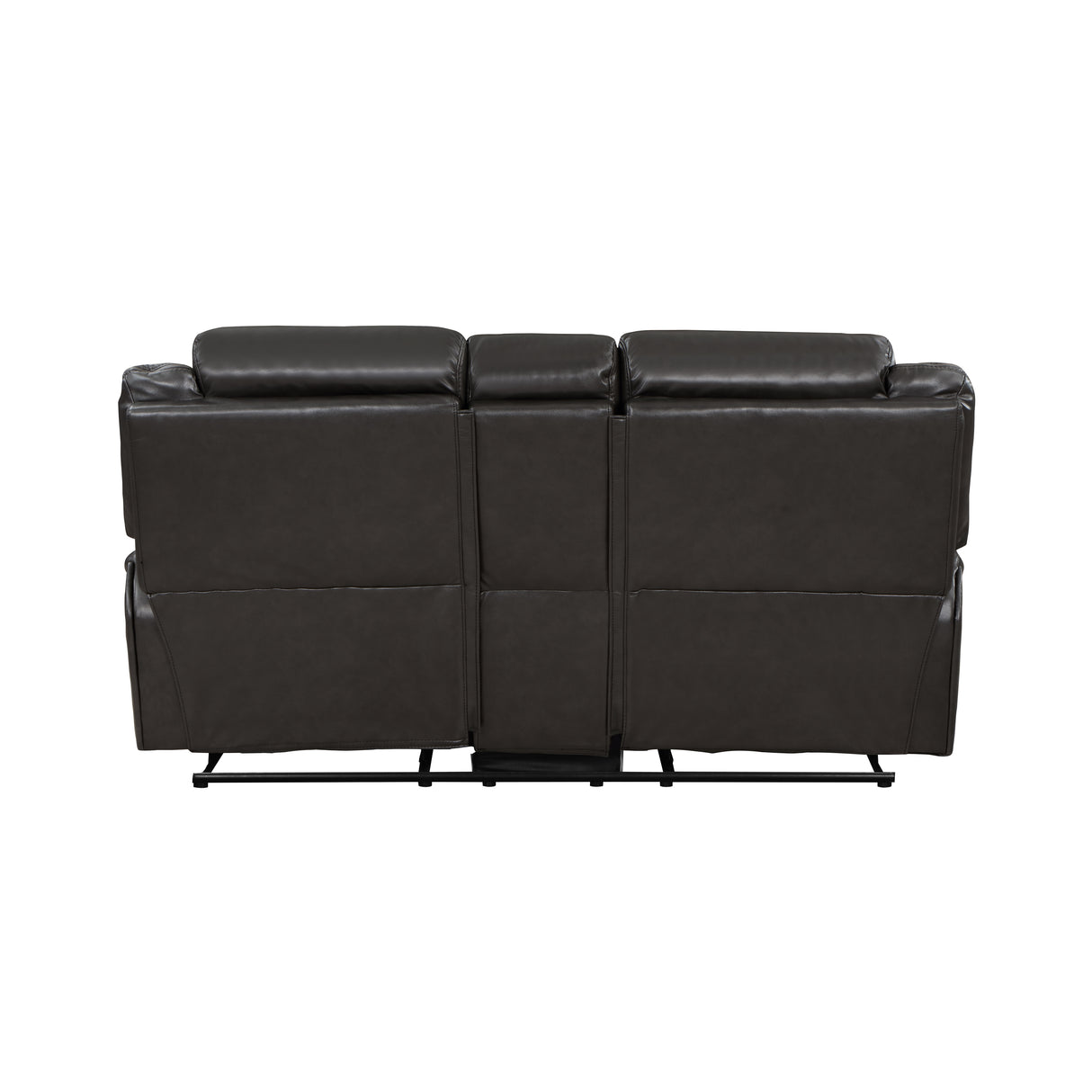 Amite Dark Gray Double Reclining Loveseat with Center Console