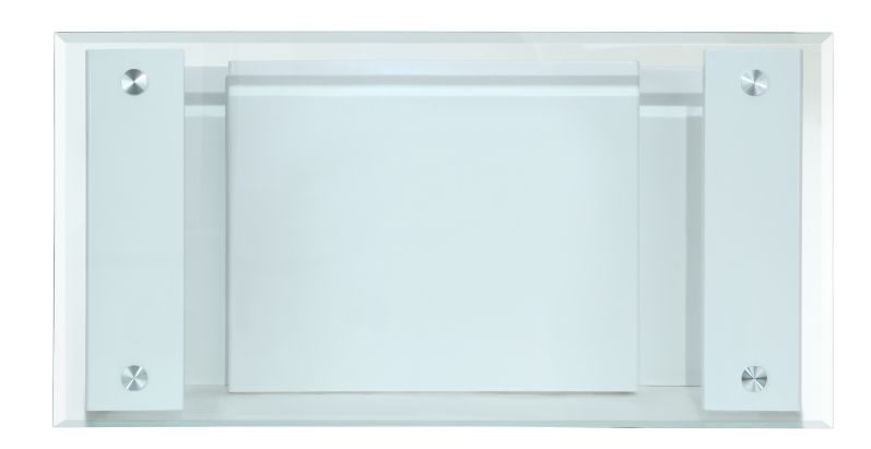 Nevaeh Clear Glass Top & White High Gloss Finish Coffee Table