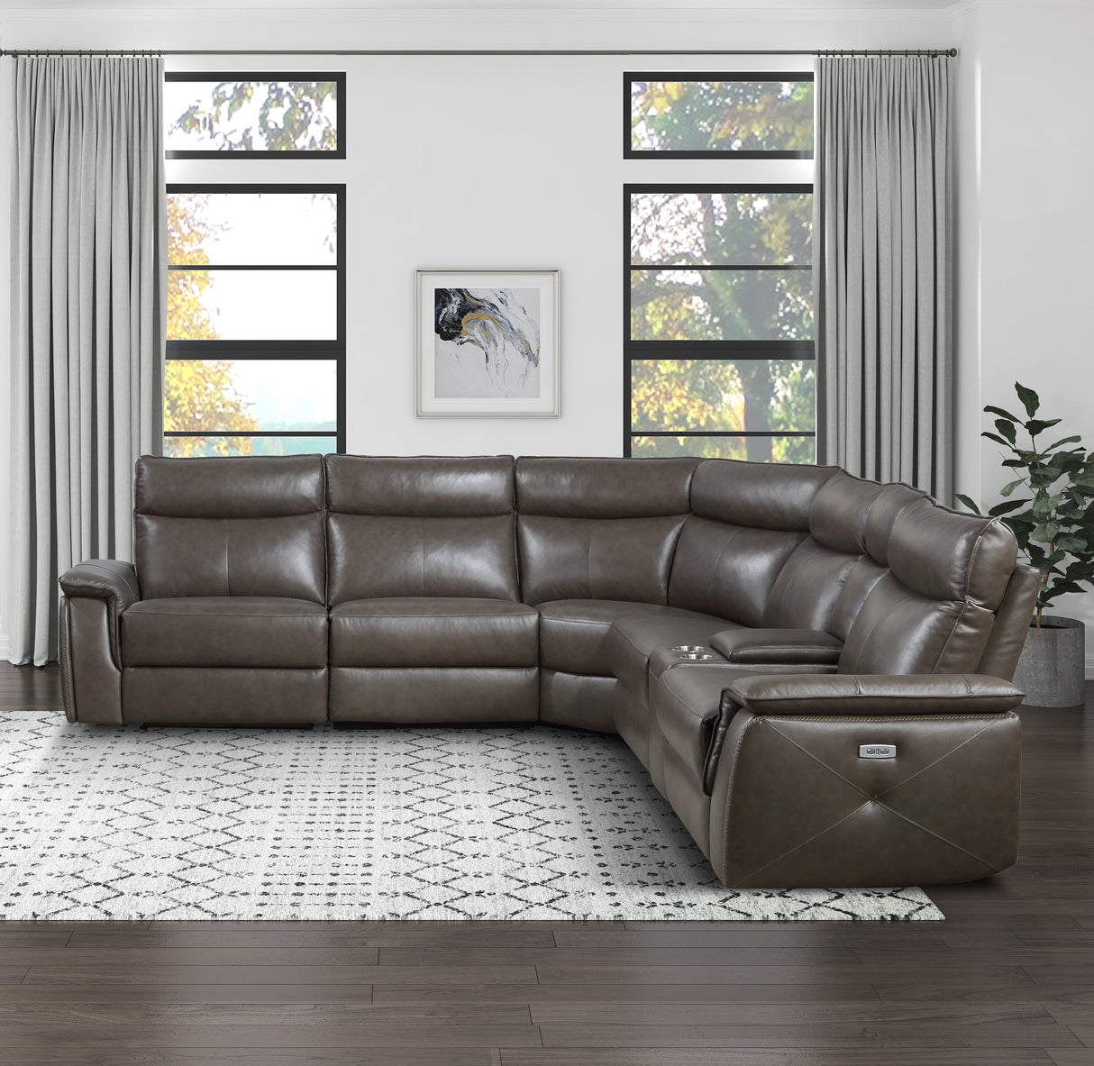 Maroni 6-Piece Modular Power Reclining Sectional With Headrests