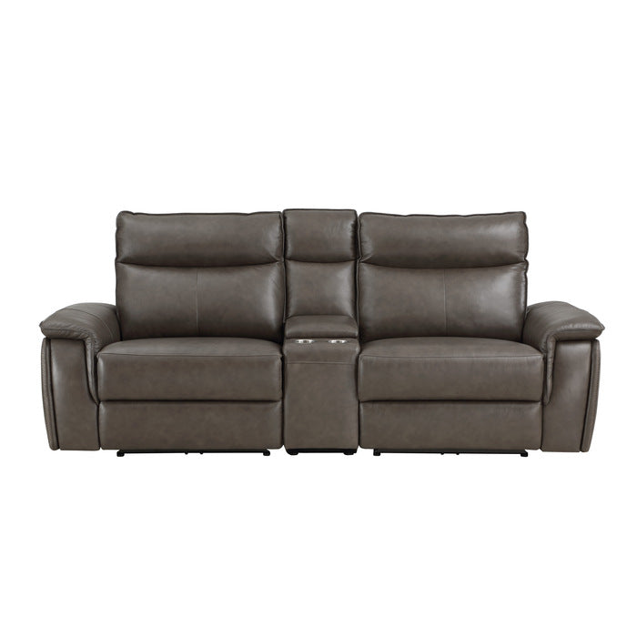 Maroni Power Double Reclining Love Seat With Center Console And Headrests