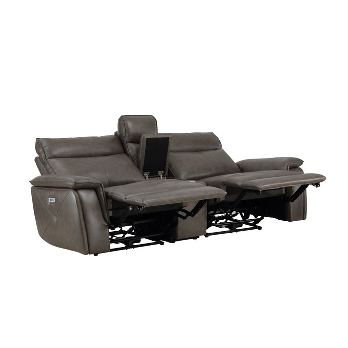 Maroni Power Double Reclining Love Seat With Center Console And Headrests