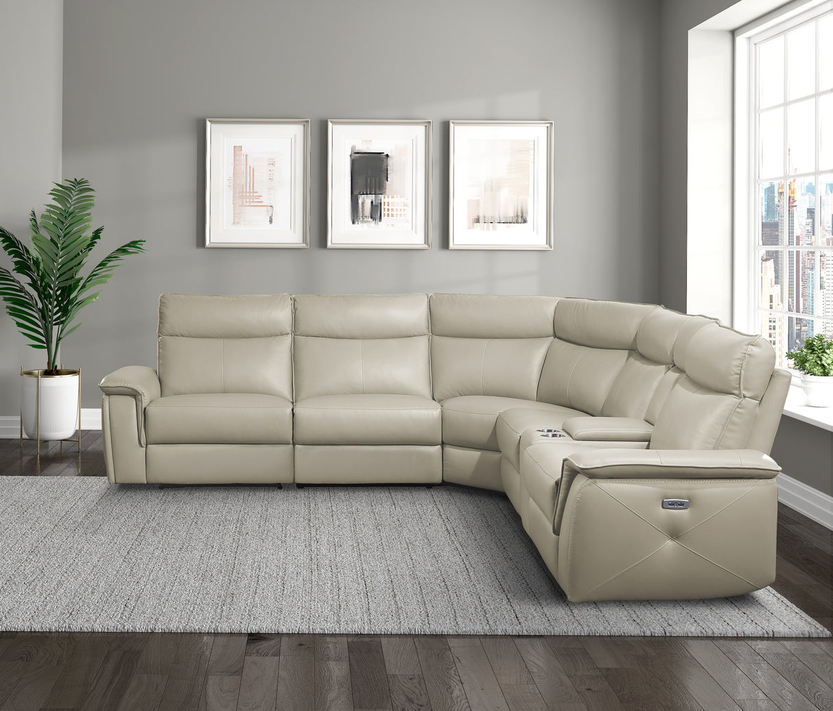 Maroni 6-Piece Modular Power Reclining Sectional With Headrests
