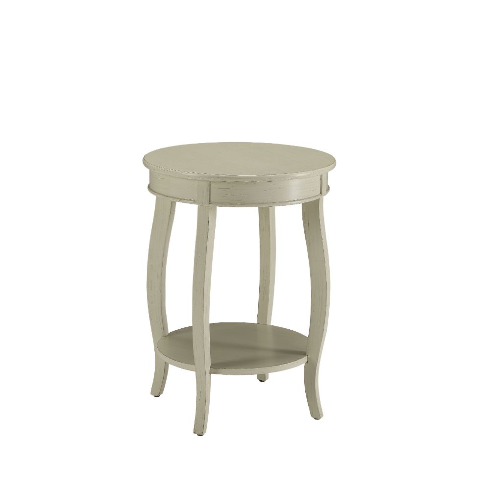 Aberta Antique White Finish Accent Table