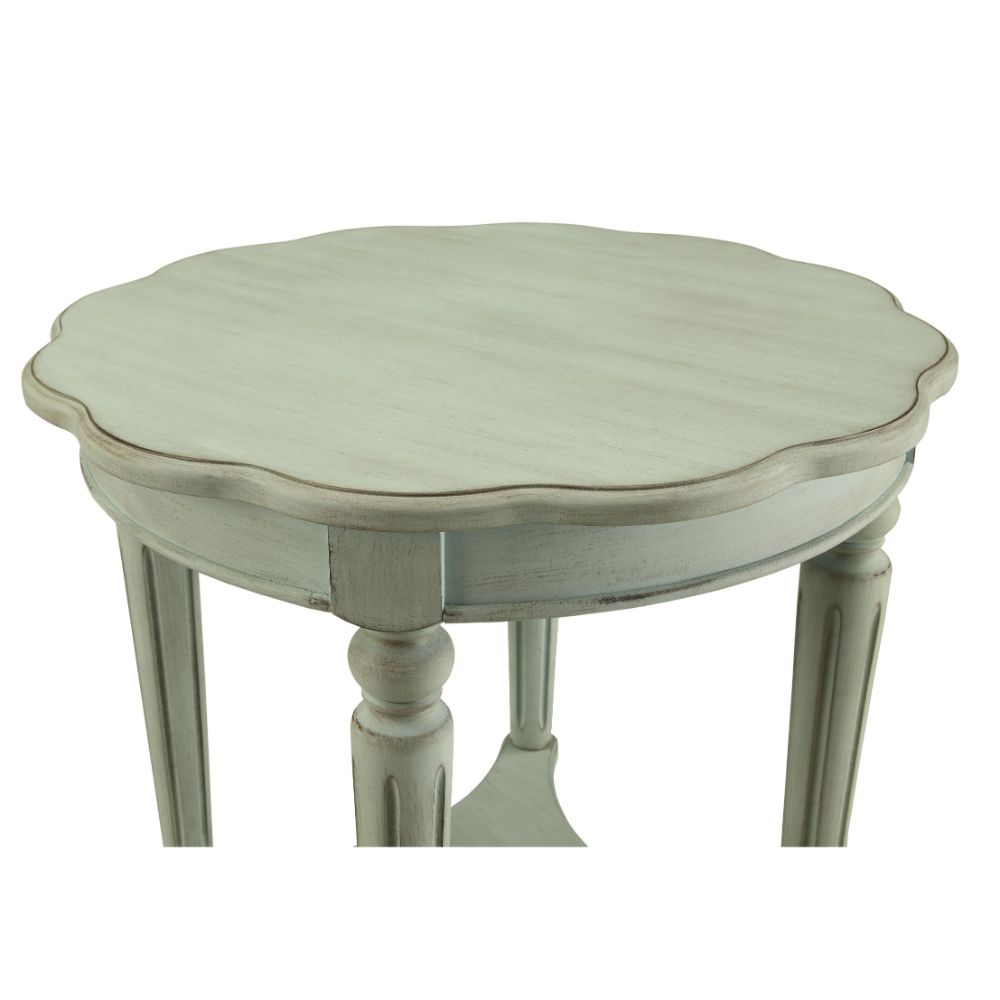 Fordon French Antique Green Finish End Table