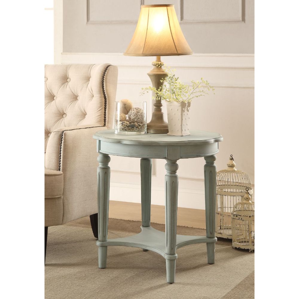 Fordon French Antique Green Finish End Table