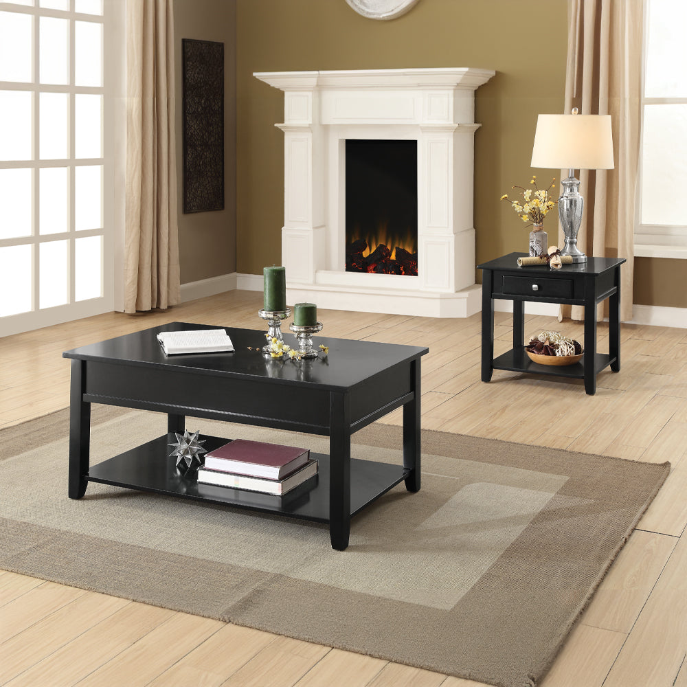 Malachi Black Finish Coffee Table