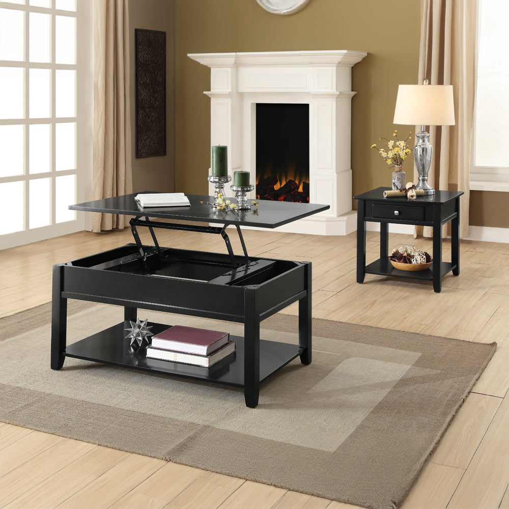 Malachi Black Finish End Table