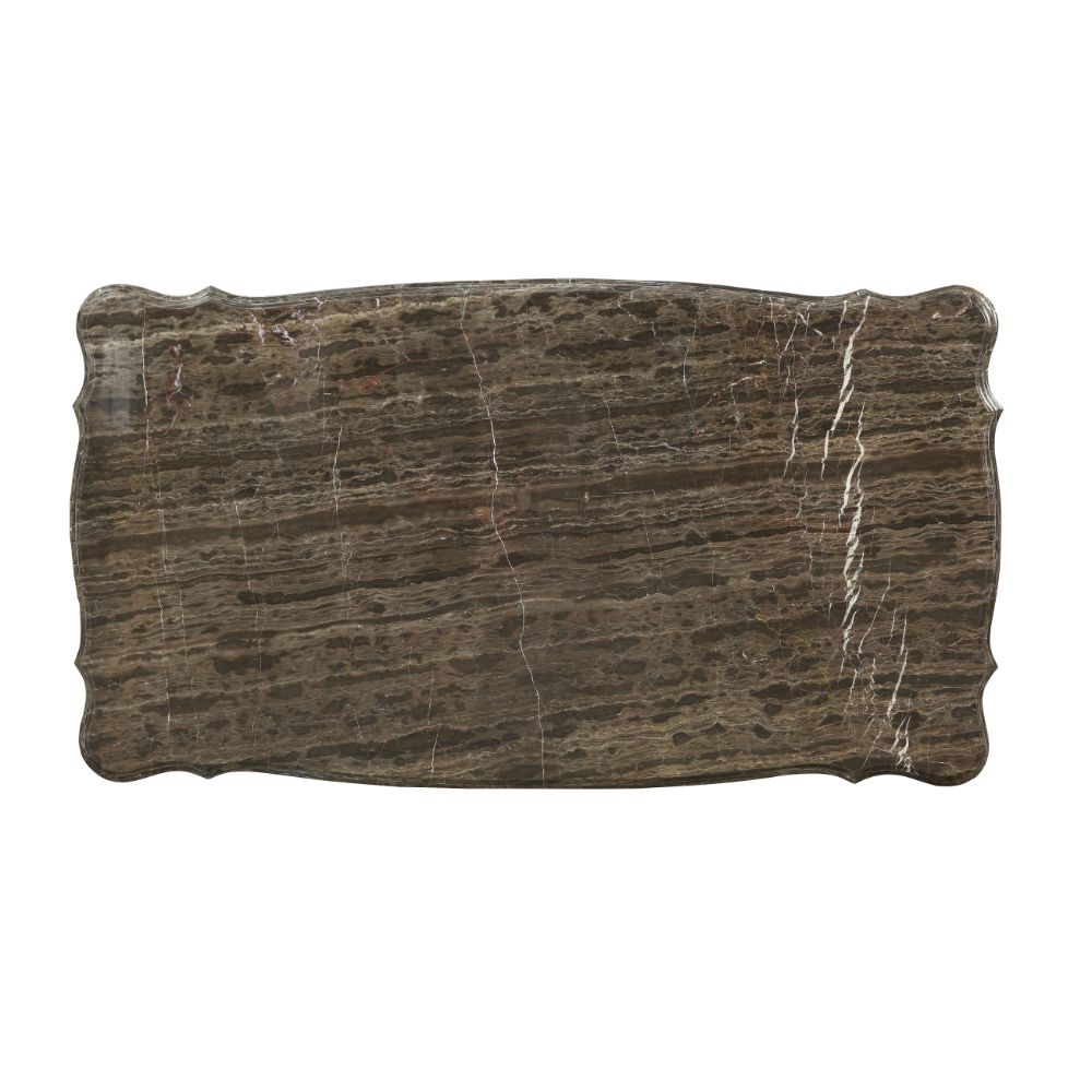 Eustoma Marble Top & Walnut Finish Coffee Table