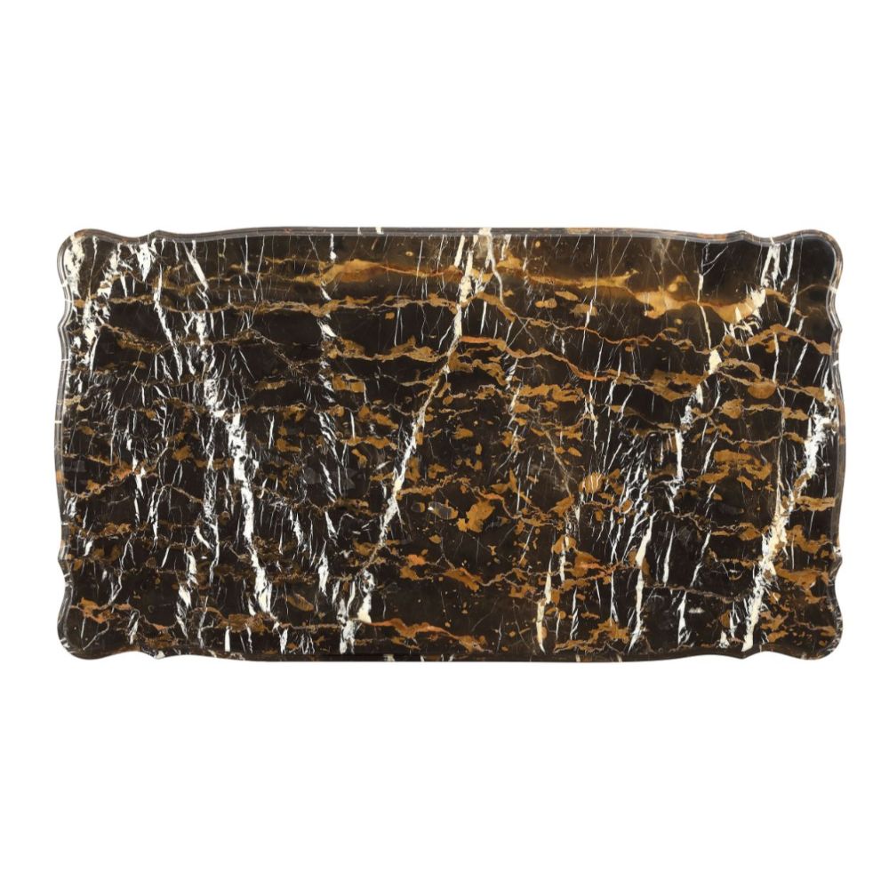 Forsythia Marble Top & Walnut Finish Coffee Table