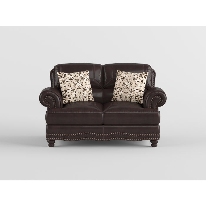 Milford Exposed Wood Feet With Espresso Love Seat