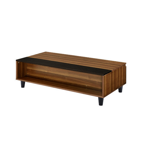 Avala Walnut & Black Finish Coffee Table