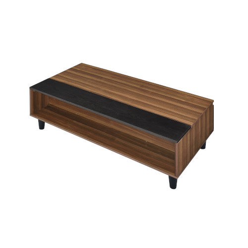 Avala Walnut & Black Finish Coffee Table