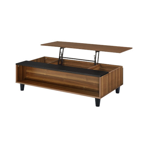 Avala Walnut & Black Finish Coffee Table