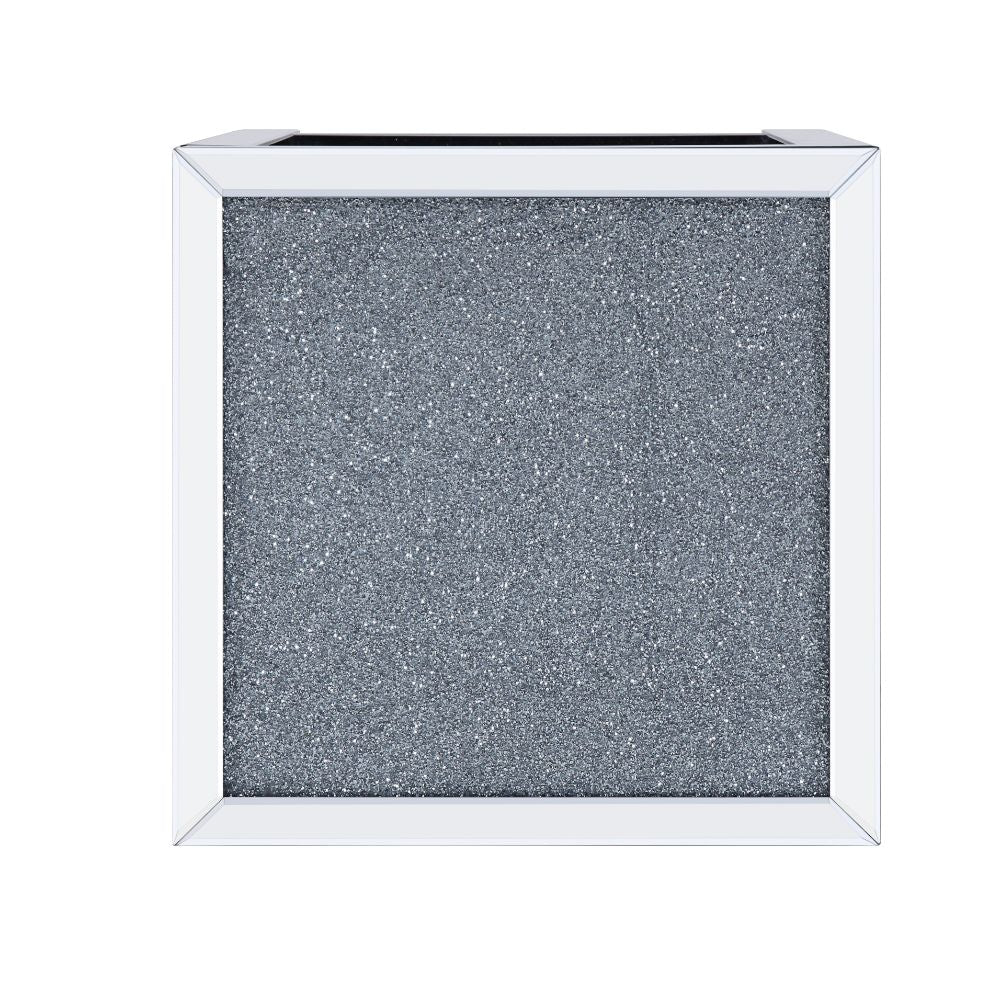 Malish Clear Glass, Mirrored & Faux Diamonds End Table