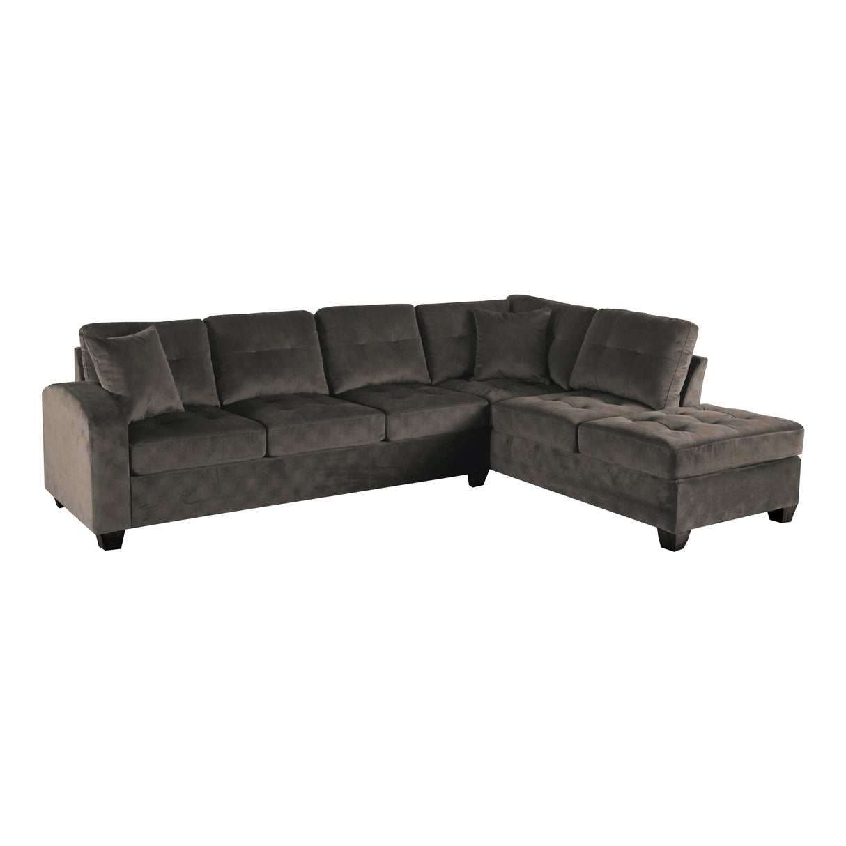Emilio Exposed Legs With Brown 3-Piece Reversible Sectional Ottoman