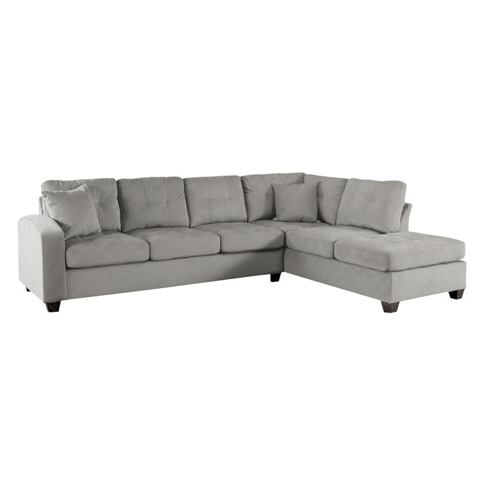 Emilio Exposed Feet With Faux Wood 2-Piece Reversible Sectional Chaise
