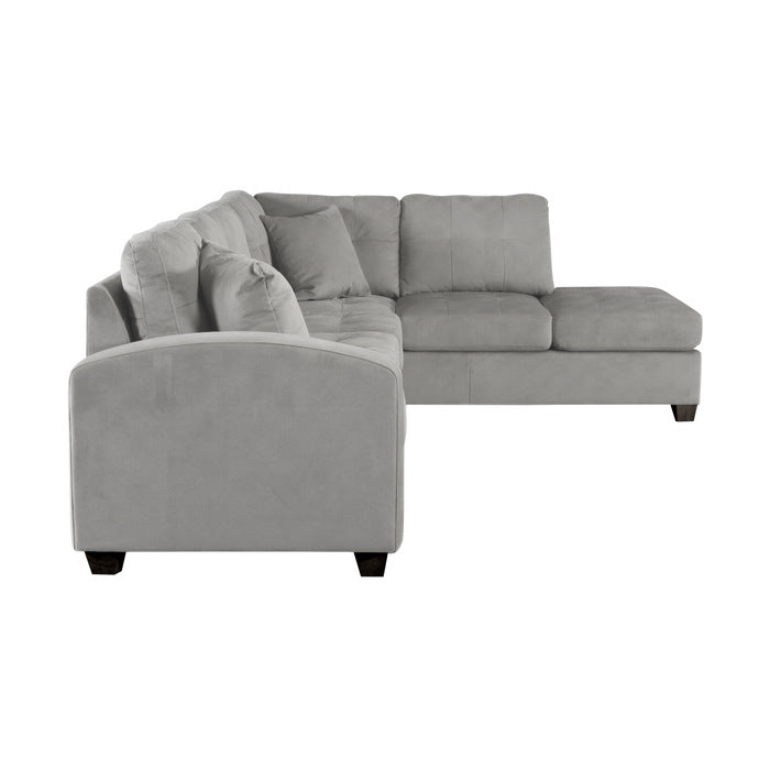 Emilio Exposed Feet With Faux Wood 2-Piece Reversible Sectional Chaise