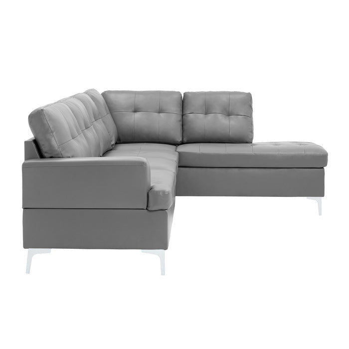 Barrington Exposed Metal Feet With Silver 2-Piece Sectional Right Chaise