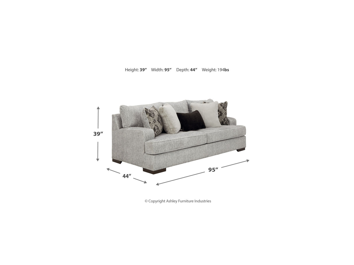 Mercado Pewter Sofa, Oversized Chair And Ottoman