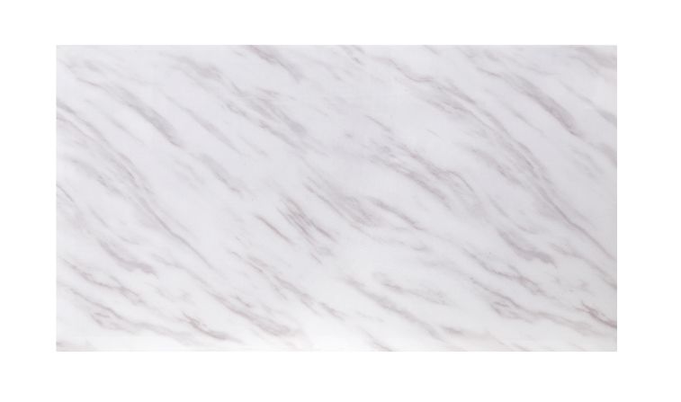 Zander White Printed Faux Marble Top & Mirrored Silver Finish Coffee Table