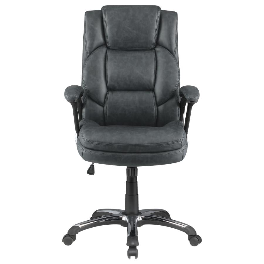 Nerris Adjustable Height Office Chair With Padded Arm Grey And Black