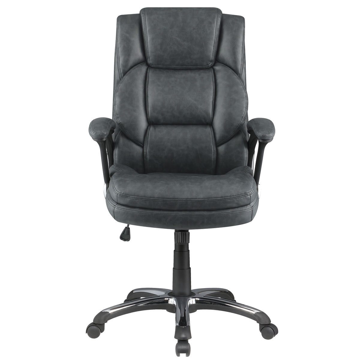 Nerris Adjustable Height Office Chair With Padded Arm Grey And Black