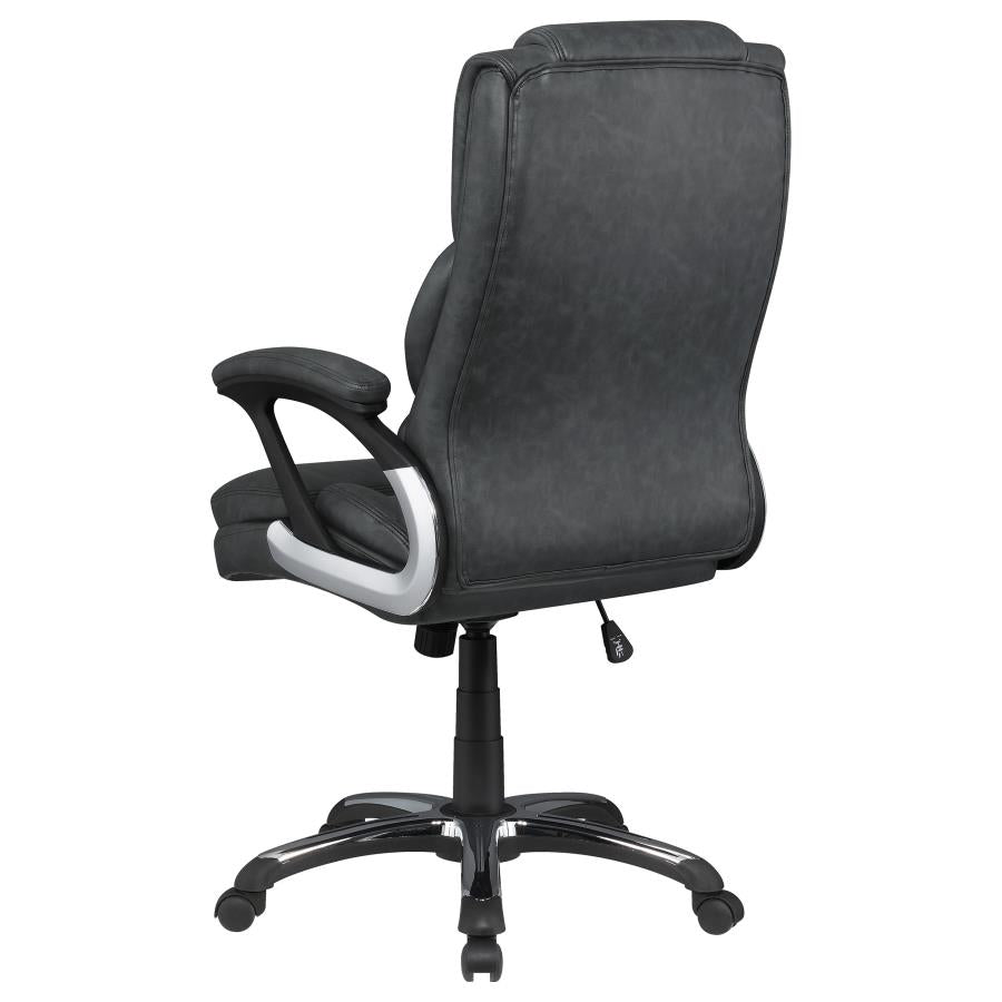 Nerris Adjustable Height Office Chair With Padded Arm Grey And Black