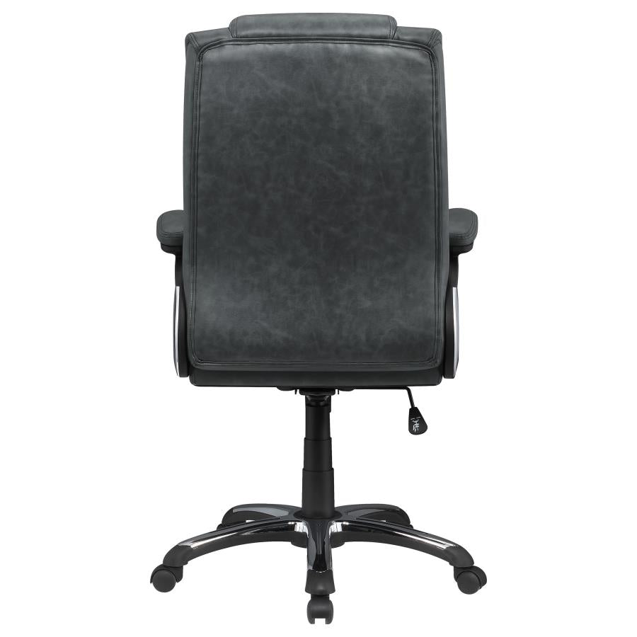 Nerris Adjustable Height Office Chair With Padded Arm Grey And Black