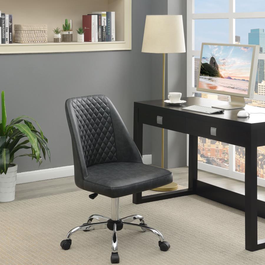 Althea Upholstered Tufted Back Office Chair Grey And Chrome