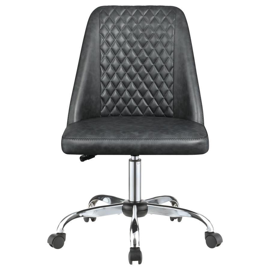 Althea Upholstered Tufted Back Office Chair Grey And Chrome