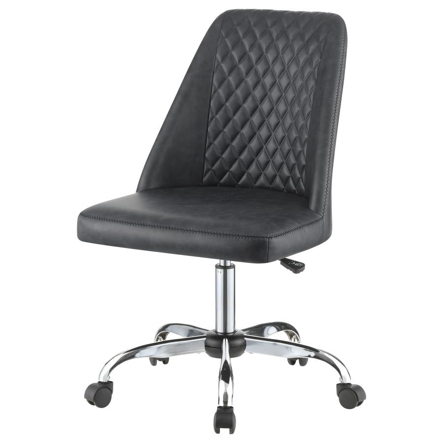Althea Upholstered Tufted Back Office Chair Grey And Chrome