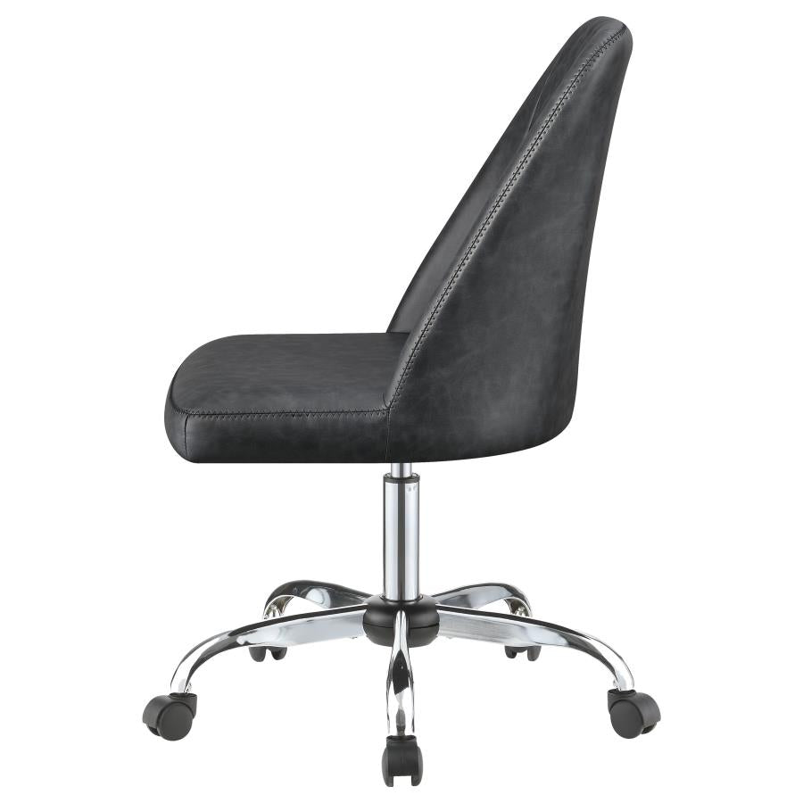 Althea Upholstered Tufted Back Office Chair Grey And Chrome