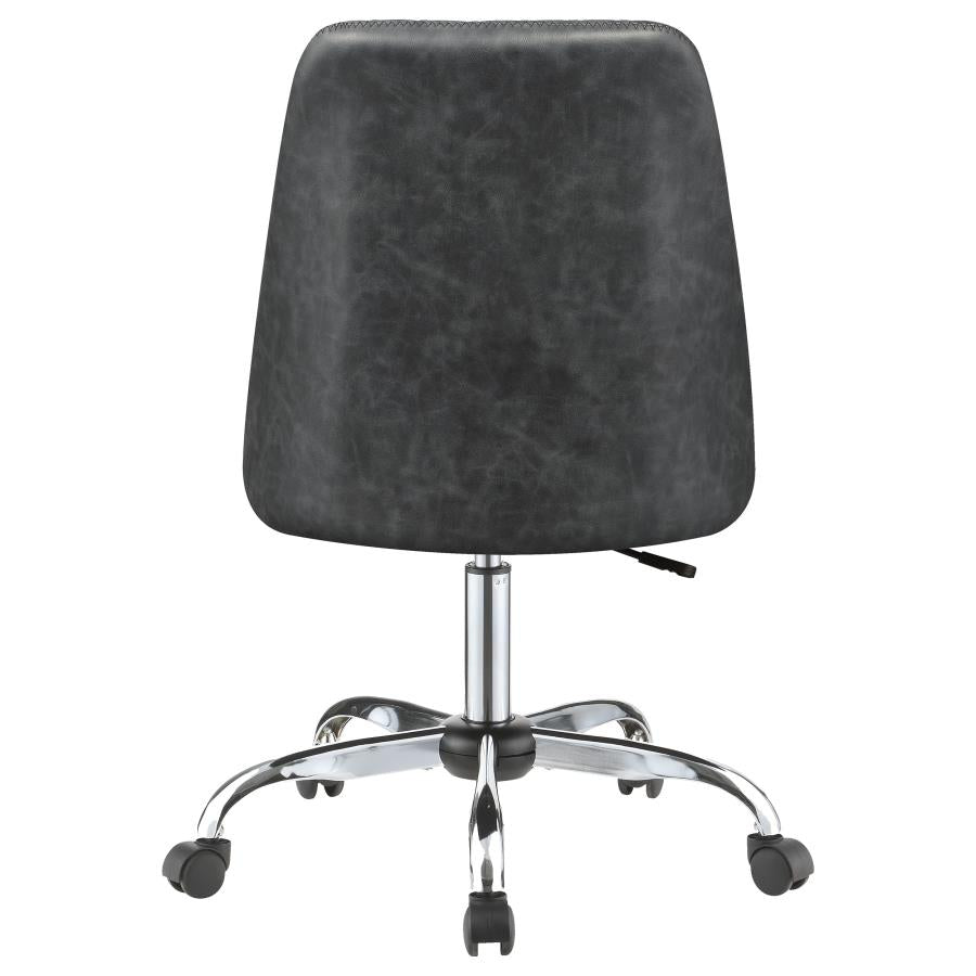 Althea Upholstered Tufted Back Office Chair Grey And Chrome