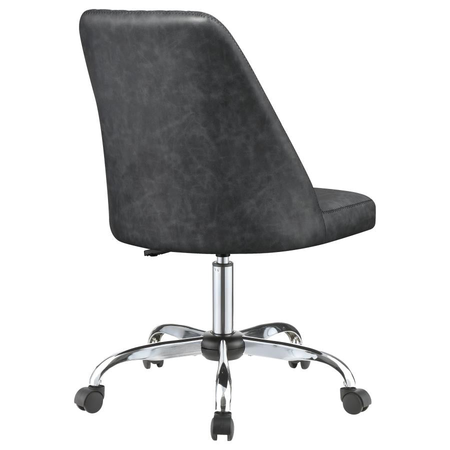 Althea Upholstered Tufted Back Office Chair Grey And Chrome