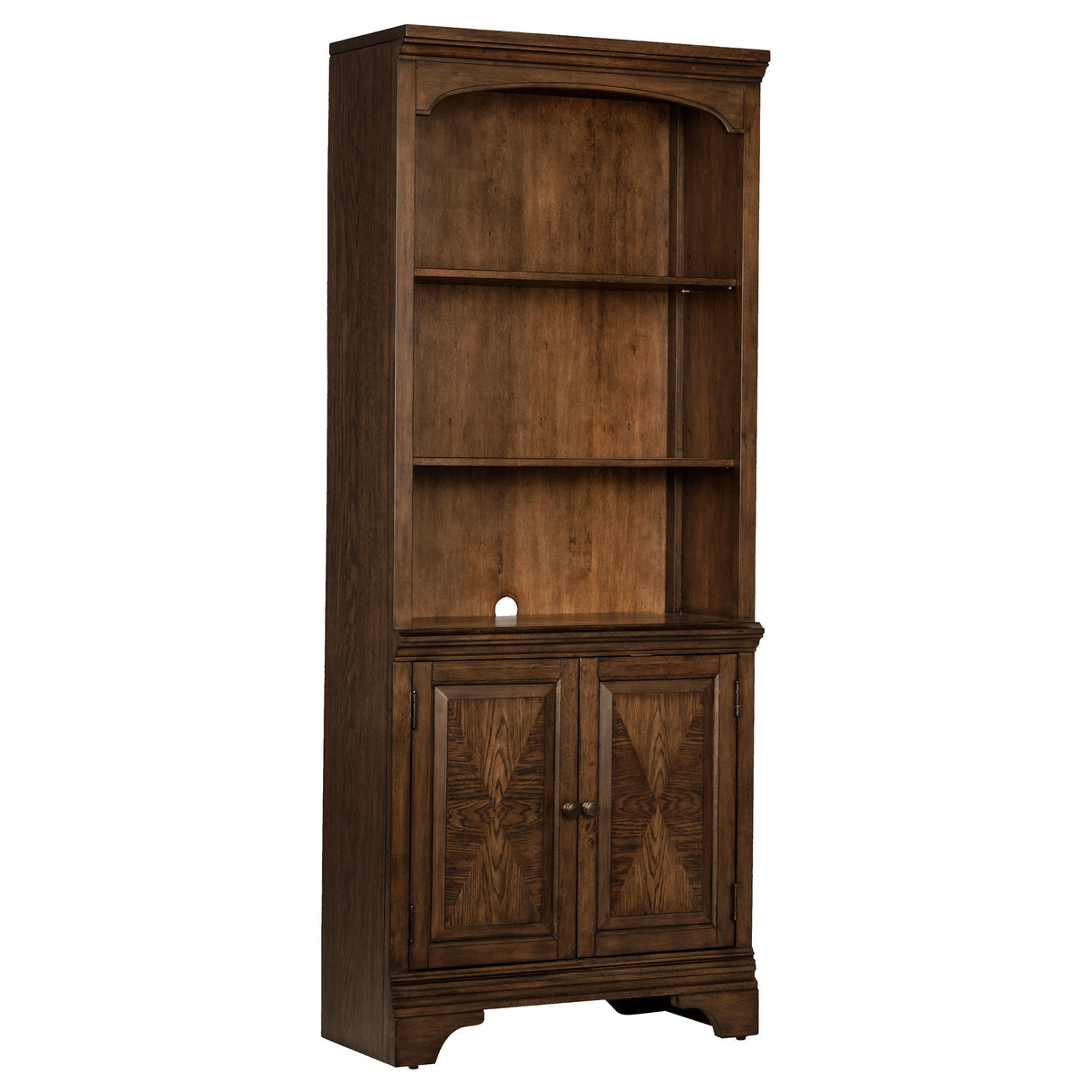 Hartshill Bookcase With Cabinet Burnished Oak