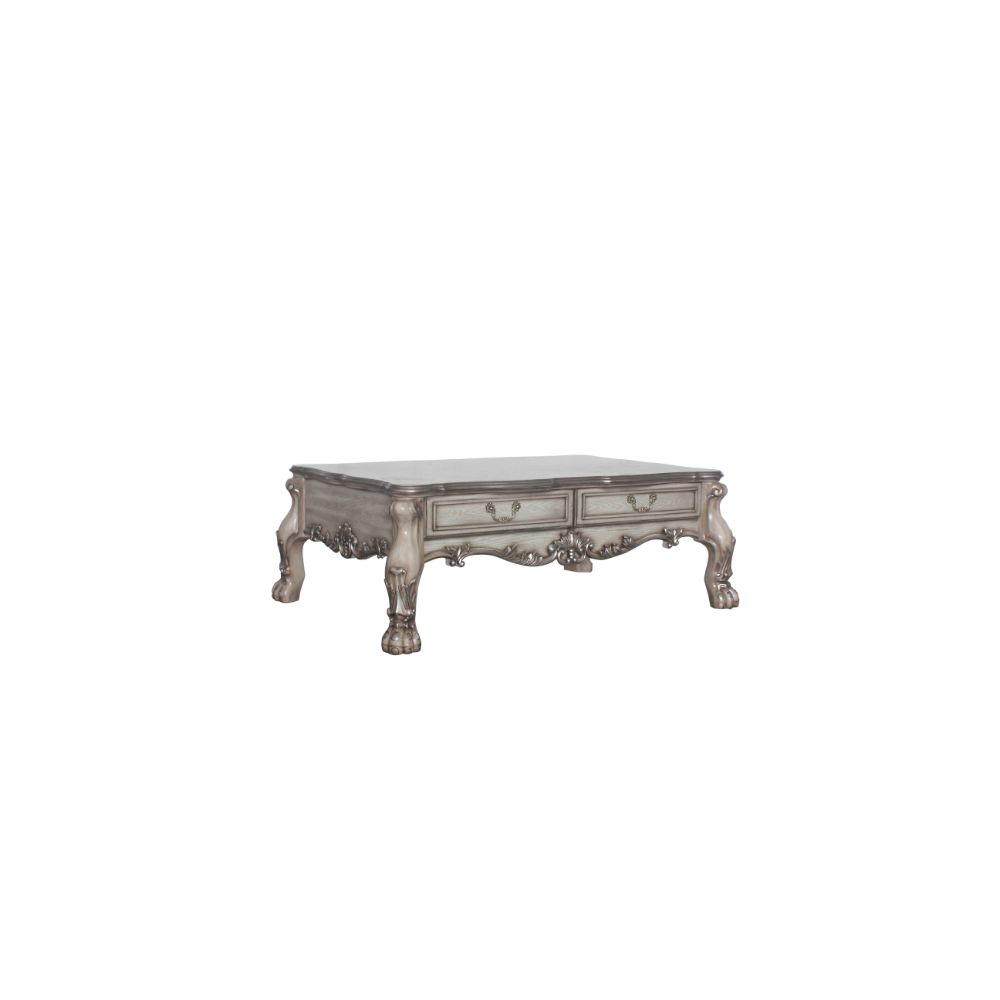 Dresden Vintage Bone White Finish Coffee Table