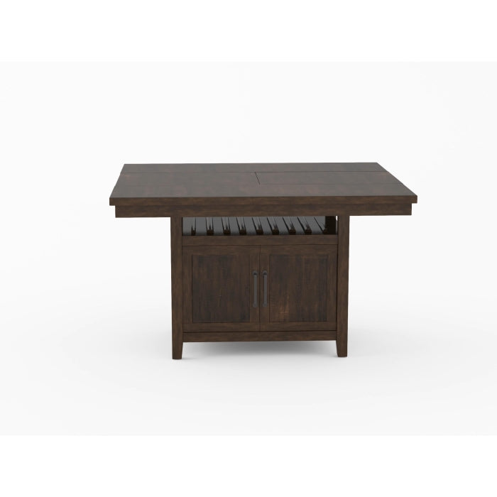 Oxton Distressed Dark Cherry Counter Height Table With Storage Base