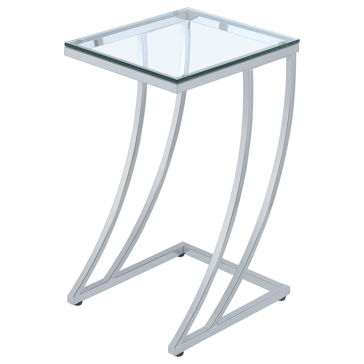 Cayden Rectangular Top Accent Table Chrome And Clear