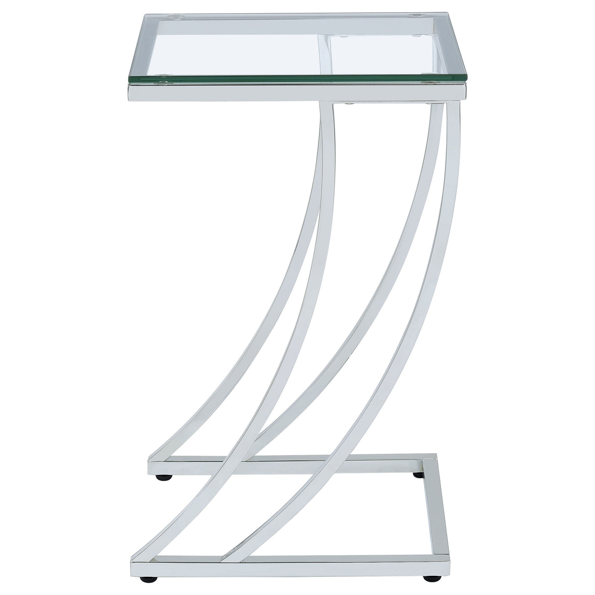 Cayden Rectangular Top Accent Table Chrome And Clear