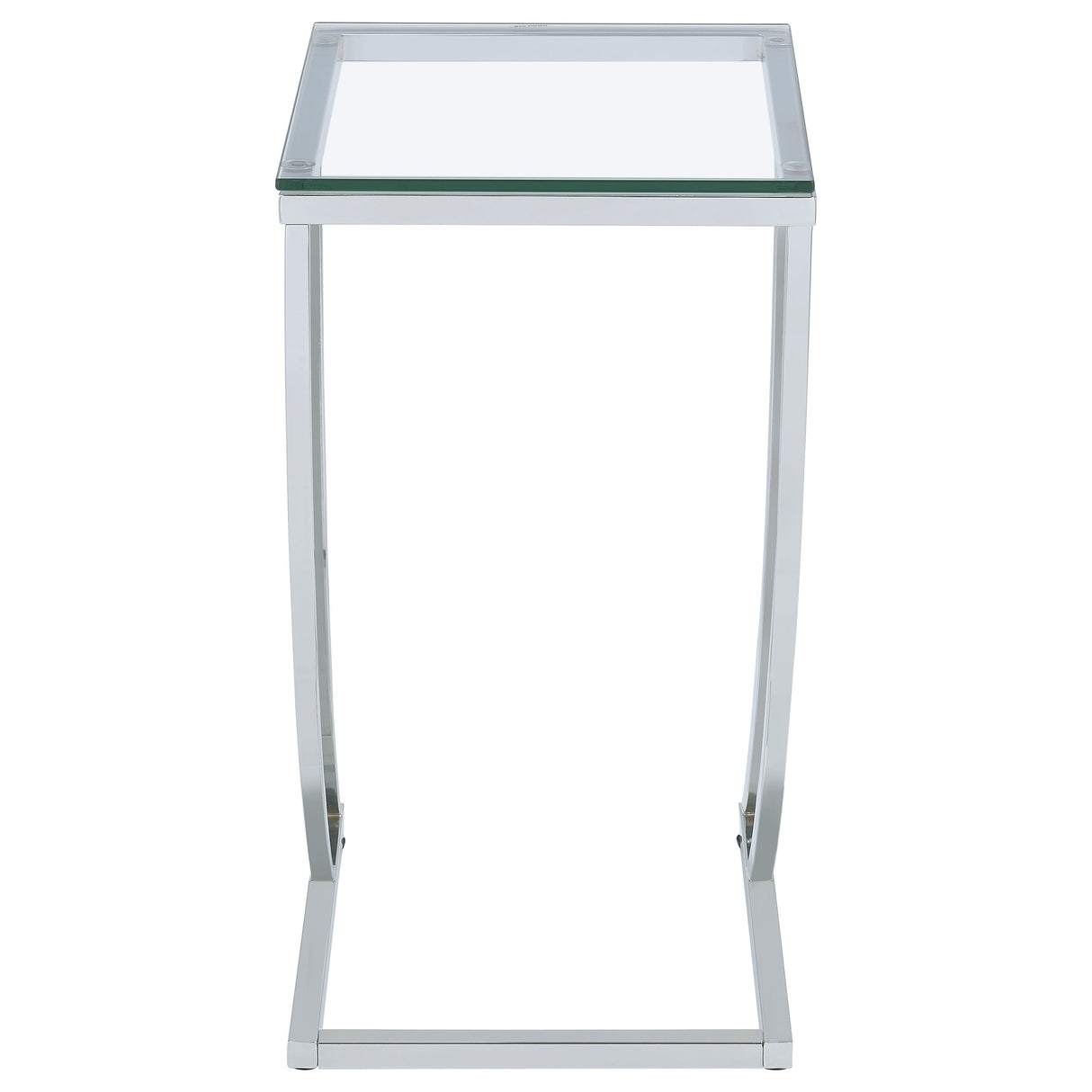 Cayden Rectangular Top Accent Table Chrome And Clear