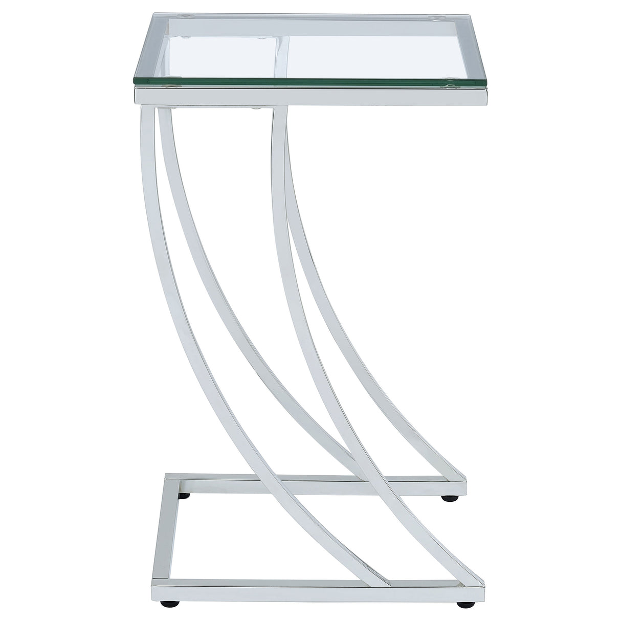 Cayden Rectangular Top Accent Table Chrome And Clear